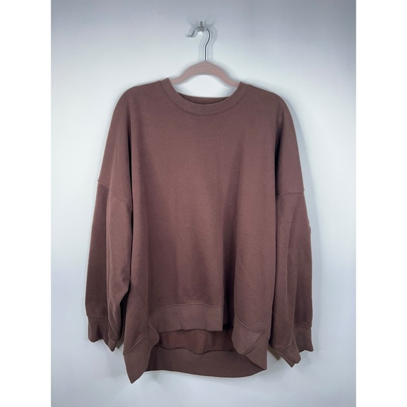 Beyond Yoga Oversized Sweatshirt Brown Espresso Luxe Fleece Soft Neutral XL - Picture 1 of 11